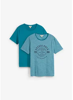 T-shirt med bekvämt snitt i ren bomull (2-pack), bonprix