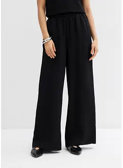 Byxa i krinklad viskosmix med struktur, bonprix