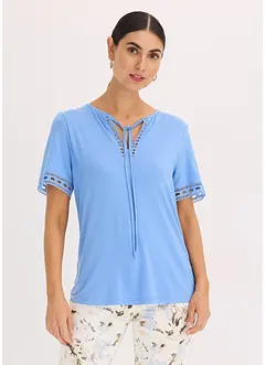 Trikåtunika med spetsband, bonprix