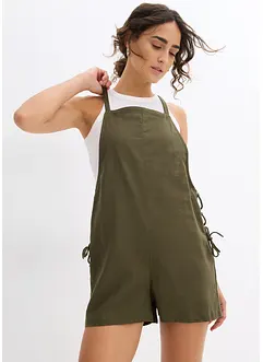 Jumpsuit i kort modell av luftig linnemix, bonprix