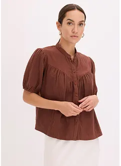 Kortärmad muslinblus, bonprix