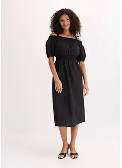 Off shoulder-klänning av ekologisk bomull, bonprix