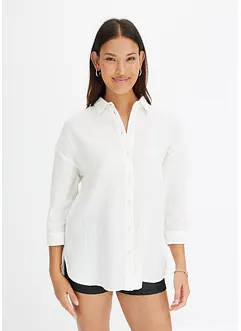 Skjortblus i muslin, bonprix