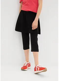 Caprileggings med kjol för barn, bonprix