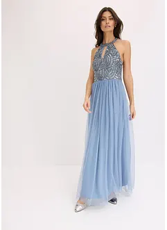 Maxiklänning med paljettbroderi, bonprix