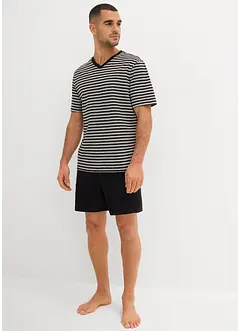 Pyjamas med shorts, V-ringning, bonprix