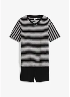 Pyjamas med shorts, V-ringning, bonprix