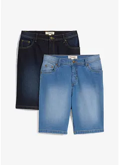Stretchiga jeansshorts för barn (2-pack), Regular Fit, bonprix