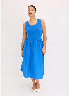 Jerseyklänning i materialmix, bonprix