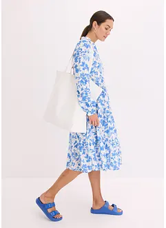 Klänning med farfarskrage i följsam viskos, bonprix