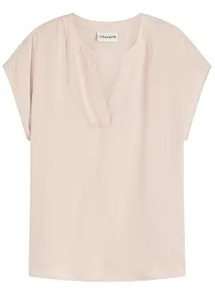 Ledig satinblus med överskurna ärmar, bonprix