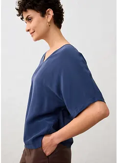 Topp med sidenandel och vävd infällning, bonprix