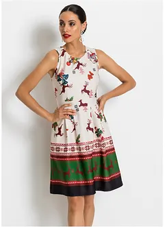 Fodralklänning med julmönster i stadig neopren, bonprix