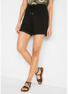 Jerseyshorts med bekväm midja och spets, bonprix