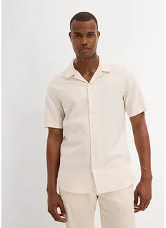 Kortärmad skjorta med linne, bonprix