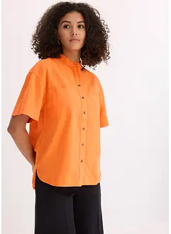 Skjortblus i tunn bomullsmix, bonprix