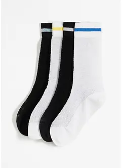 Strumpor i material med struktur och ekologisk bomull (4-pack), bonprix
