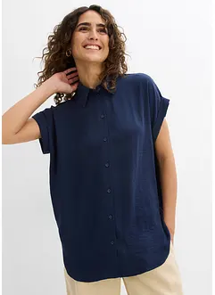 Kortärmad blus med återvunnen polyester, bonprix