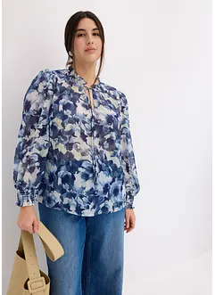 Mönstrad chiffongblus, bonprix
