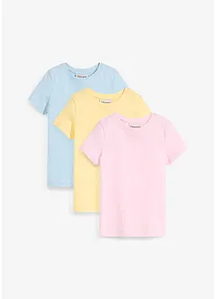 T-shirt för barn (3-pack) i ekologisk bomull, bonprix