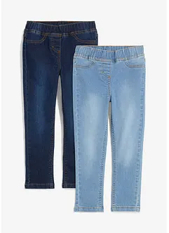 Jeggings med medelhög midja (2-pack), bonprix