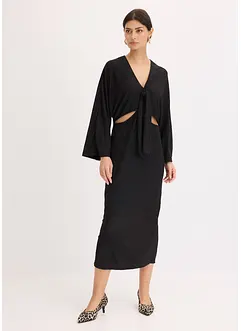 Mellanlång klänning med cut-outs, bonprix