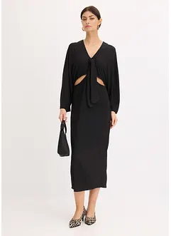 Mellanlång klänning med cut-outs, bonprix