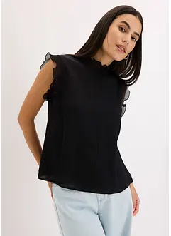 Blus med volanger, bonprix