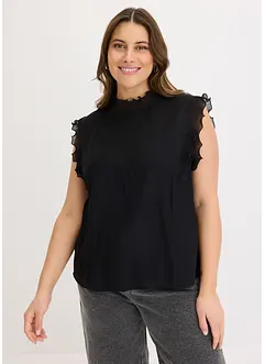 Blus med volanger, bonprix