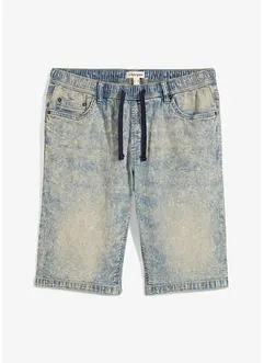 Dra på-bermudas i tunn denim, Slim Fit, bonprix