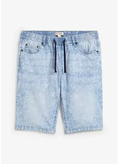 Dra på-bermudas i tunn denim, Slim Fit, bonprix