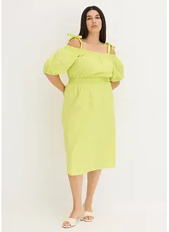 Off shoulder-klänning av ekologisk bomull, bonprix