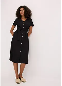 Jerseyklänning i luftig kräpp, bonprix