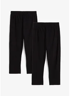 Caprileggings för barn i ekologisk bomull med stretch (2-pack), bonprix