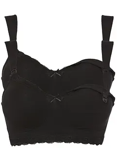 Amnings-BH utan bygel i ekologisk bomull (2-pack), bonprix