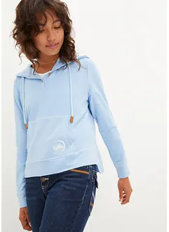 Sweatshirt med huva i fyrkantig modell, bonprix