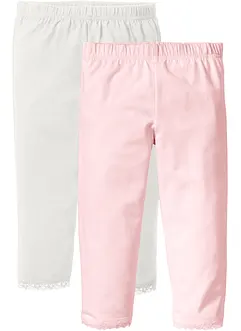 Leggings för barn med spets i bensluten (2-pack), bonprix