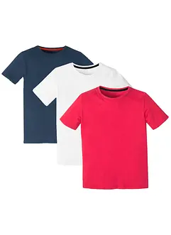 T-shirt i basmodell för barn (3-pack), ekologisk bomull, bonprix