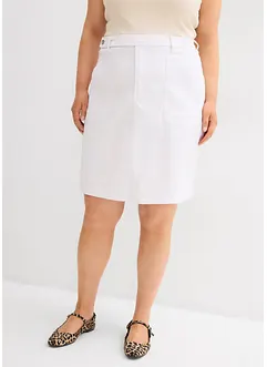 Stretchig jeanskjol med hög midja, bonprix