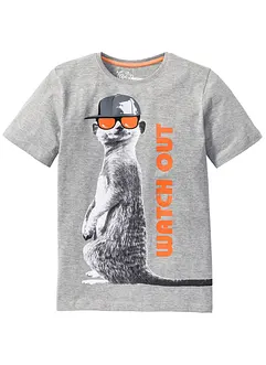 T-shirt för barn med coolt tryck och ekologisk bomull, bonprix