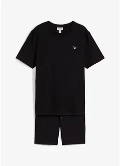 T-shirt och trikåbermudas av ren bomull (2 delar), bonprix