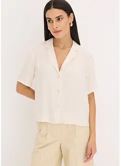 Satinblus med krage och slag, bonprix