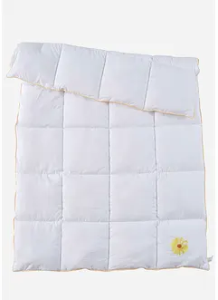 Tunt täcke med dunkänsla, eleganta passpoaler och blombroderi, bonprix
