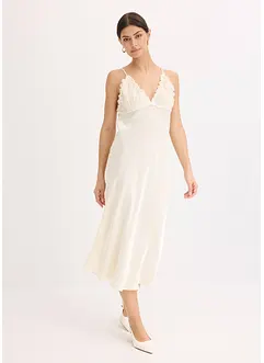 Maxiklänning av satin med mjukt fall, bonprix