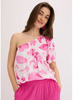 Blus i one-shoulder-modell av viskos med struktur, bonprix