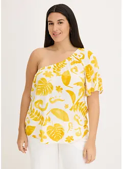 Blus i one-shoulder-modell av viskos med struktur, bonprix