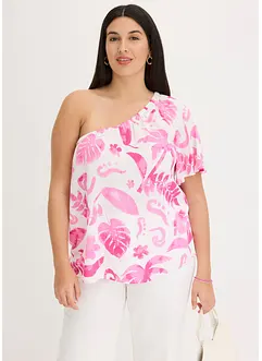 Blus i one-shoulder-modell av viskos med struktur, bonprix