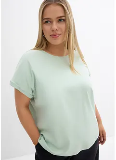 T-shirt av kraftig bomullsjersey med längre bakstycke, bonprix