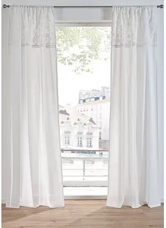 Gardinlängd med broderi i ekologisk bomull (1-pack), bonprix
