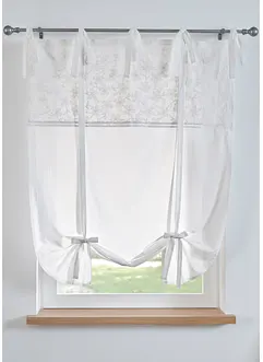 Hissgardin med knytband och broderi, bonprix